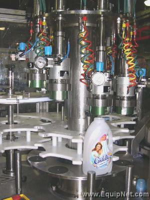 Liquid Filling Line, 32 head Pneumatic Scale Pneumflow Filler, 8 head Ronchi Capper