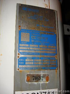 1999 Astro Cosmos Metallurgical 75 sq ft Tantalum Shell & Tube Heat Exchanger