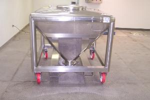 Lot of (5) Custom Made Stainless Steel Portable Tote Bins