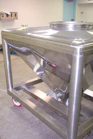 Lot of (5) Custom Made Stainless Steel Portable Tote Bins