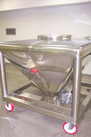 Lot of (5) Custom Made Stainless Steel Portable Tote Bins