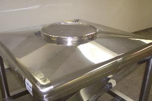 Lot of (5) Custom Made Stainless Steel Portable Tote Bins