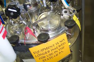 Feldmeier 250 Liter Stainless Steel Non Jacketed Tank w/ Chemineer Mixer