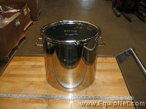 Lot of (36) 36 Liter Stainless Steel Containers with Lids and Locking Rings