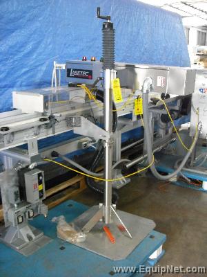 LASETEC LASER CODE PRINTER WITH BAR CODE READER AND CONVEYOR