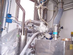 3000 Litre S/S Powder Hopper on Weigh Cells with 3x Govioni Rotory Valves