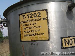SS304 Centrate Overflow Tank - 5m3 cap